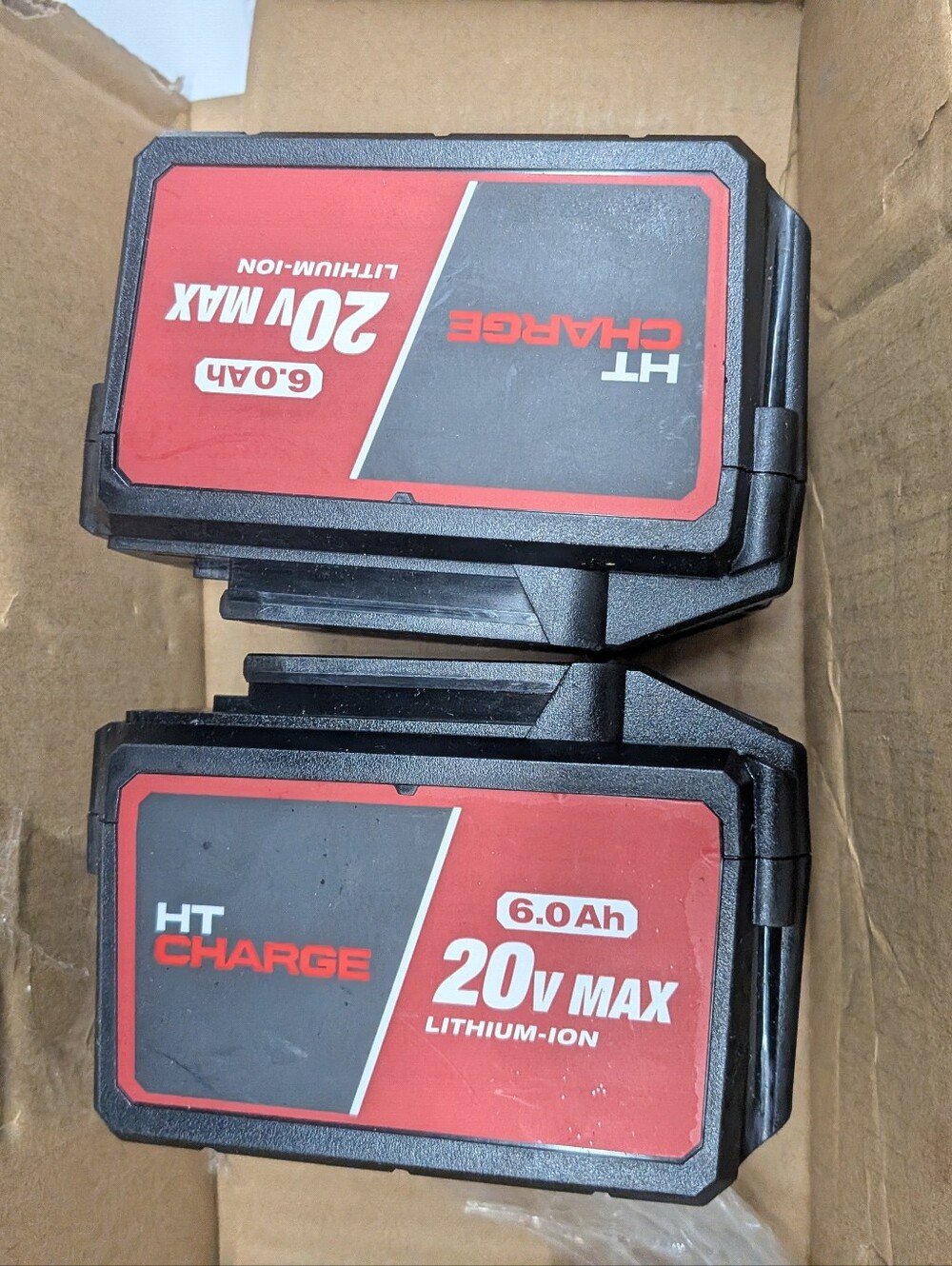 Hyper Tough 20V Max 6.0Ah Lithium-Ion Battery Lot (2 Batteries + 2 Chargers)